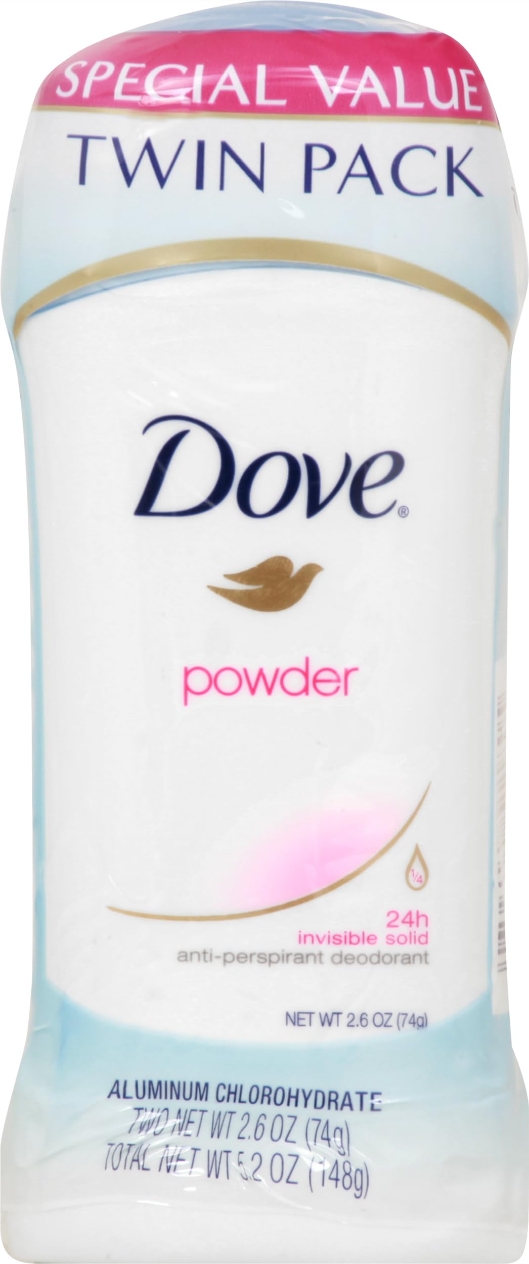 Dove Anti-Perspirant Deodorant Invisible Solid, Powder, Twin Pack 5.20 oz (Pack of 2) Beauty and Personal Care Dove