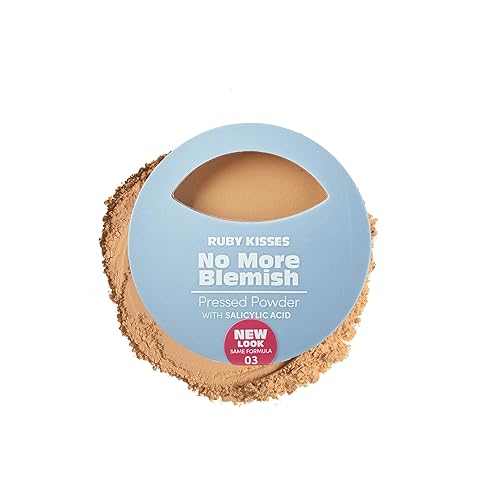 Ruby Kisses No More Blemish Face Powder with Salicylic Acid Korean Makeup Matte Finish Full Coverage Pressed Powder (Golden Glow) Beauty & Personal Care Ruby Kisses