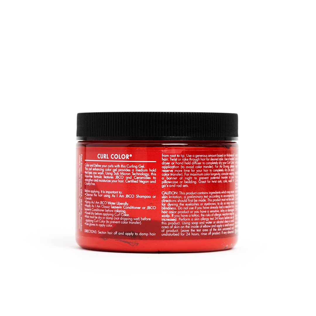 As I Am Curl Color - Hot Red - 6 oz - Temporary Color & Curling Gel - Medium Hold - Vegan & Cruelty Free Beauty & Personal Care As I Am