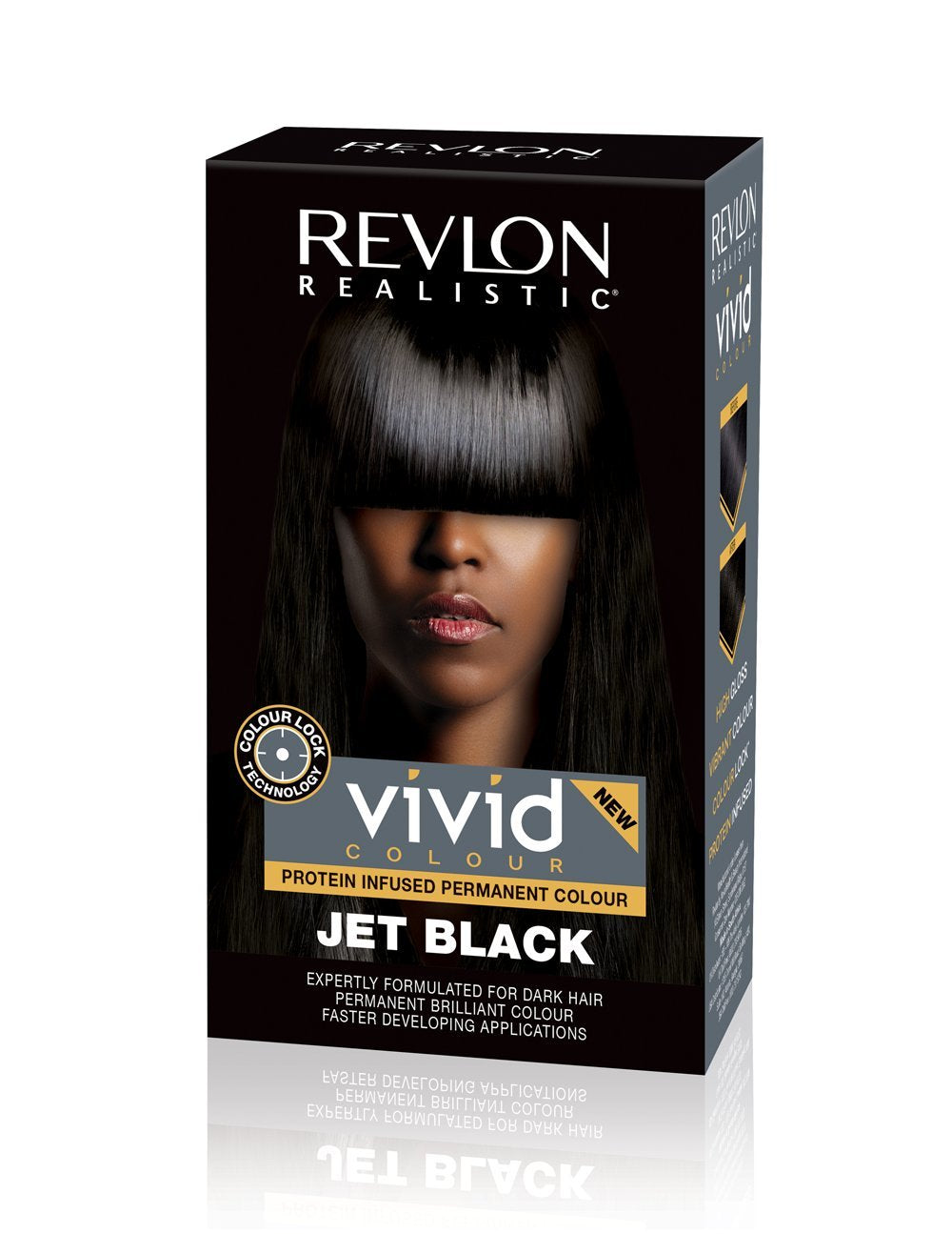 Revlon Realistic Vivid Colour Protein Infused Permanent Color Hair Dye with Color Lock Technology, Jet Black 110ml Beauty & Personal Care REVLON