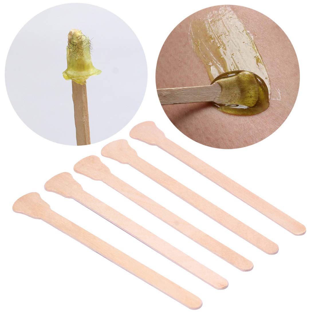 Fodattm 100PCS Wood Wax Applicator Sticks Spatulas for Eyebrow Nose Hair Removal Ice Cream and Mask Sticks Applicator Beauty and Personal Care Fodattm