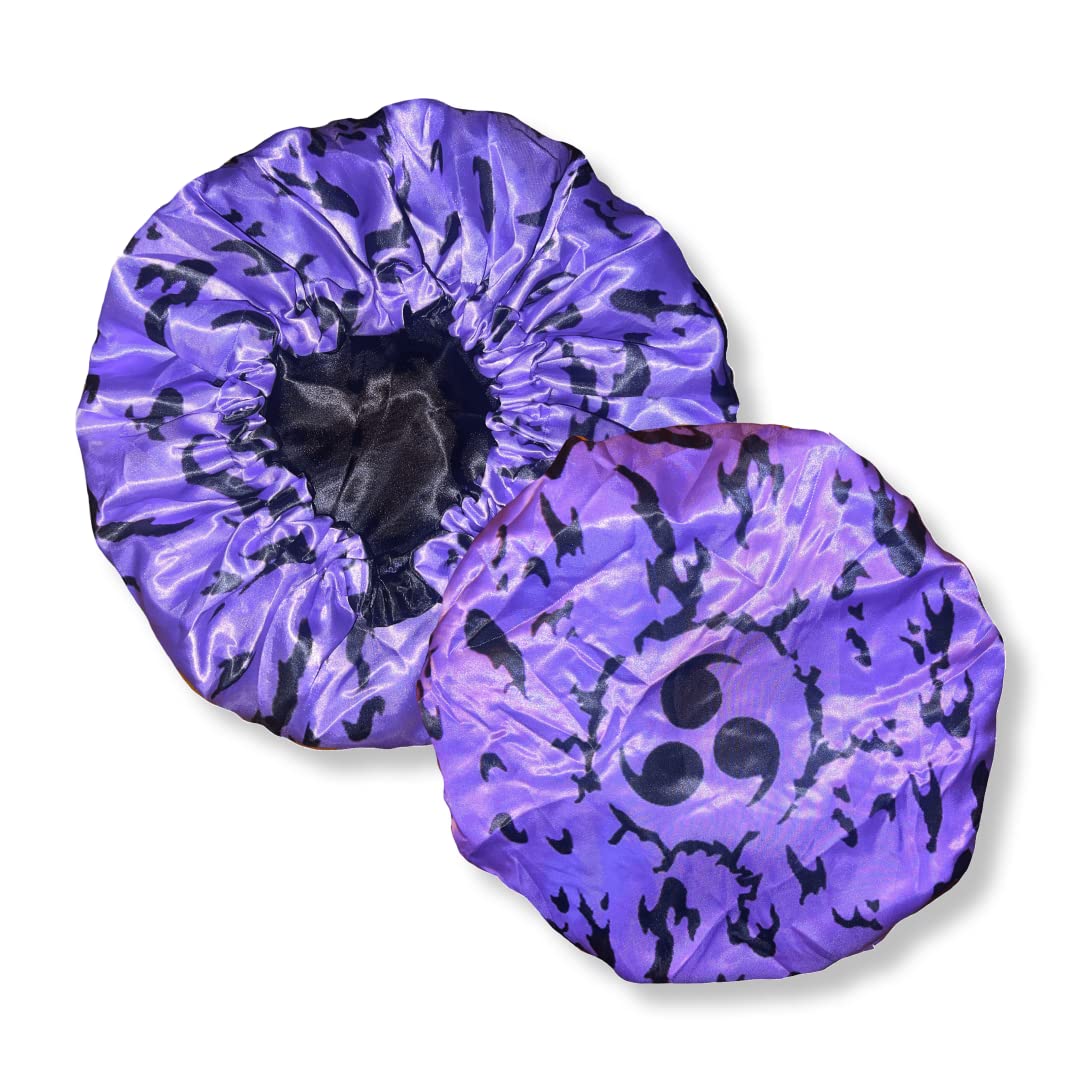 Large Silky Design Anime Bonnet with Elastic Soft Band Adjustable for Women and Men, Comfortable Satin Fabric, CursedM B Beauty and Personal Care FOR KINGS. BY KINGS CROWN LMTD SUPPLY