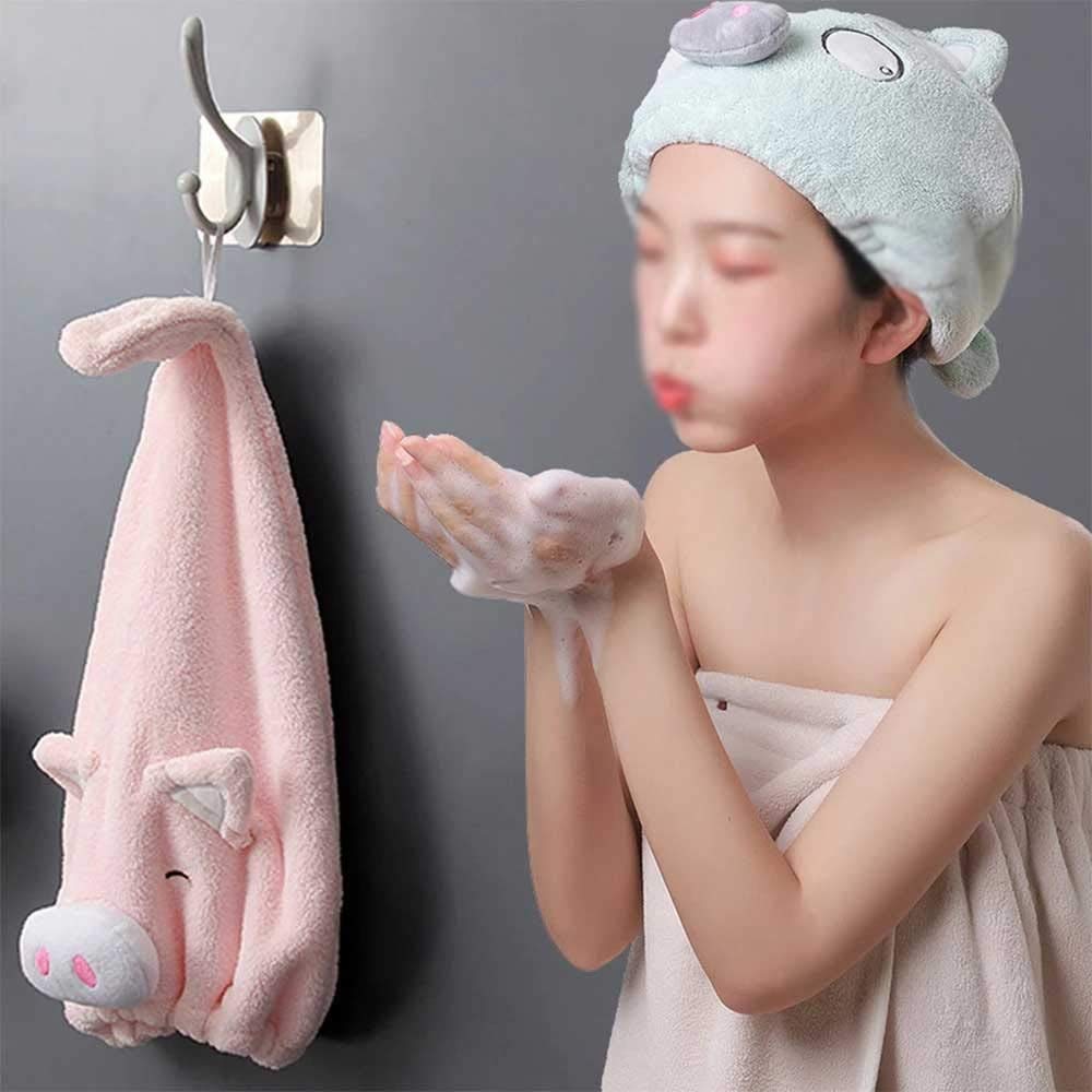 MJYHGFRT Cute Cartoon Pig Cap Microfiber Hair Turban Quickly Dry Hat Wrapped Towel Bathing Girl Shower Bonnet Beauty and Personal Care MJYHGFRT