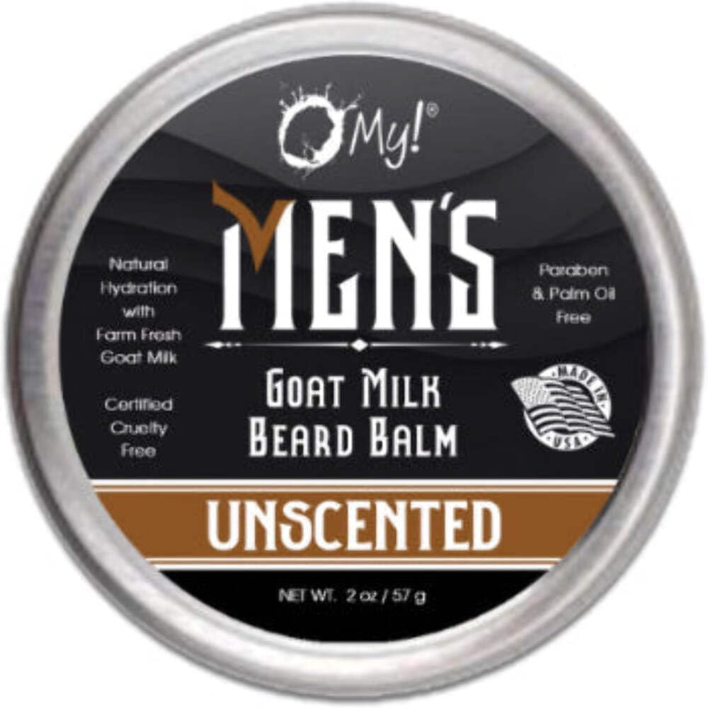 O My! Goat Milk Beard Balm 2oz - Tame those Grizzly Whiskers with Fresh Goat Milk - Free of Parabens & More - Handcrafted in USA Beauty and Personal Care O My!