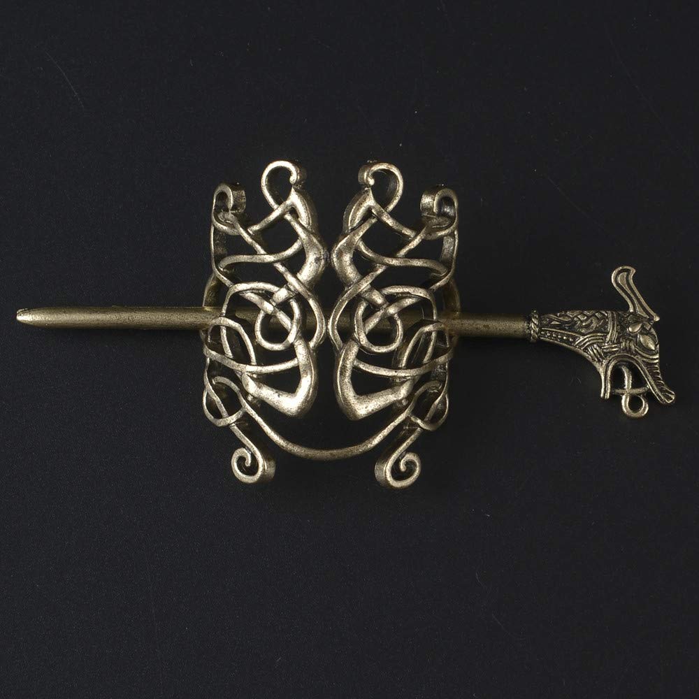 Large Celtic Knots Dragon Hairpins -Norse Viking Crown Hair Jewelry for Long Hair Braids Barrettes Vintage Viking Runes Women Girl Hairpin Hair Clips Beauty & Personal Care idavallen