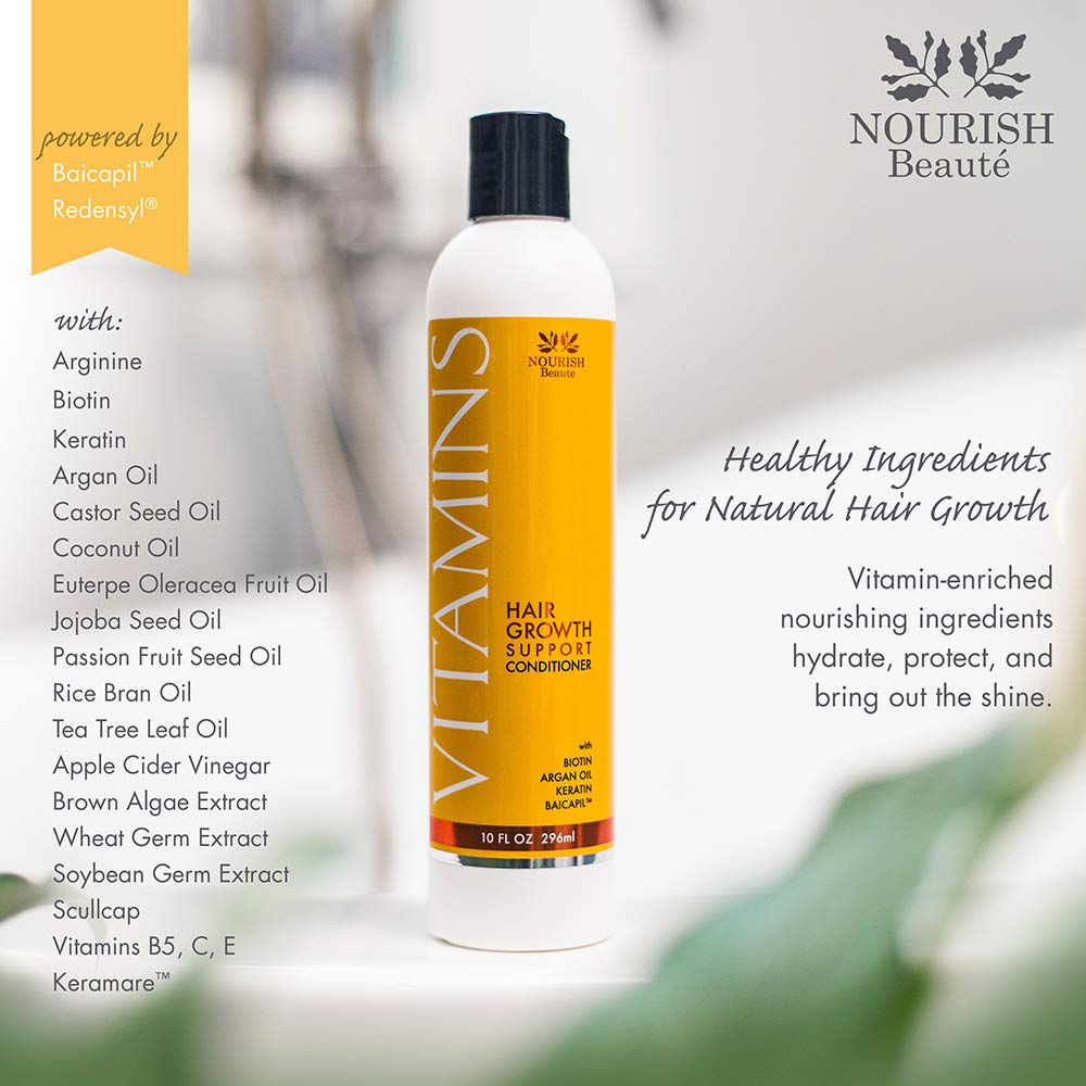 Nourish Beaute Vitamins Premium Shampoo and Conditioner Set for Hair Loss that Promotes Hair Regrowth For Men and Women, 2 Pack, 10 Ounces Each Beauty & Personal Care Nourish Beaute
