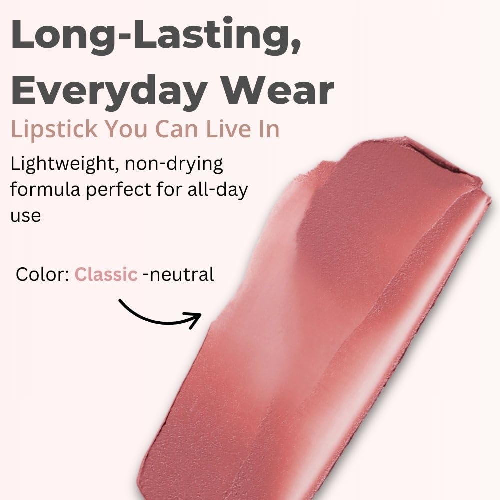 Merit Signature Lip Lightweight Matte Lipstick - 0.10 oz / 3 g (Classic (neutral), standard) Beauty & Personal Care Merit