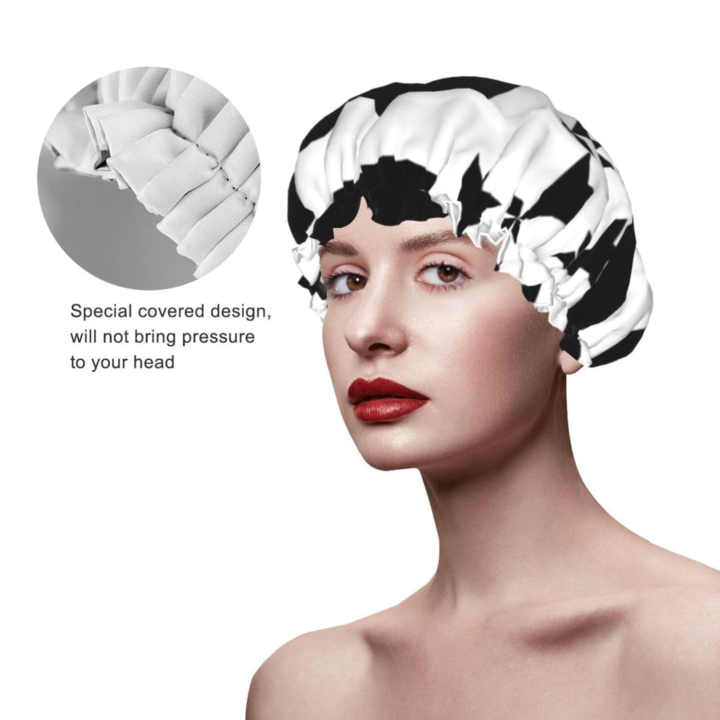 Brittany French Flag Prints Shower Cap Double Layer Lined Waterproof Bathing Shower Hat Beauty and Personal Care Hayyett