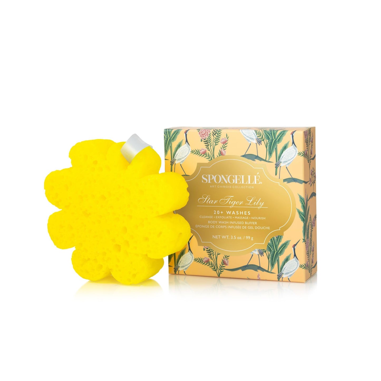 Spongellé Art Chinois Body Wash Infused Luxury Bath Buffer - Cleanses, Exfoliates, Massages & Nourishes Skin - All?in?One Aromatic Bath Sponge for 20+ Beauty and Personal Care SPONGELLÉ