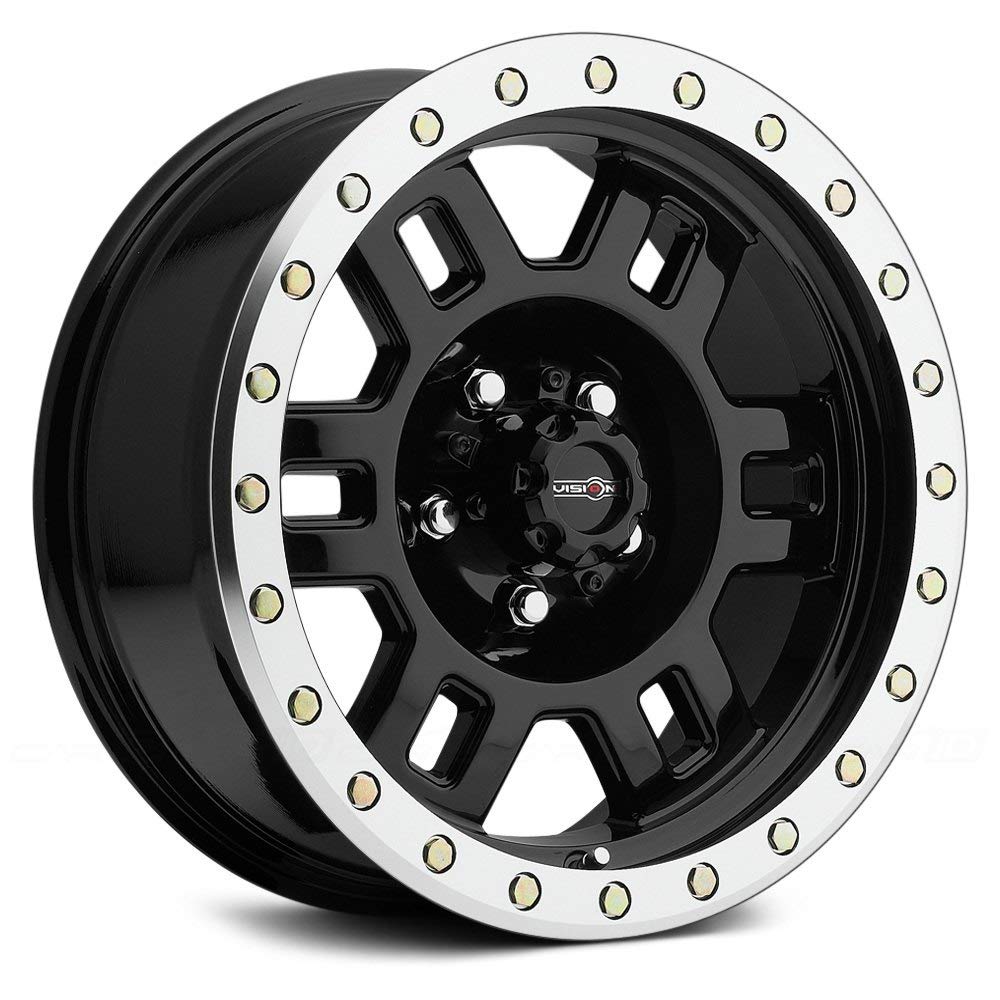 VISION 398 Manx Gloss Black Machined Lip 17X8.5 Beauty & Personal Care Vision