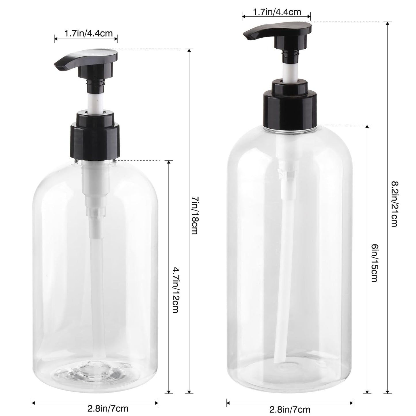 Plastic Pump Bottles Dispenser 2 Pack 16.9oz Clear Refillable Pump Bottle Beauty and Personal Care KREMORV