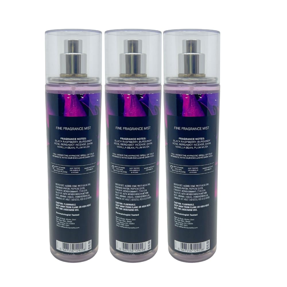 Bath & Body Works Signature Collection Dark Kiss Fine Fragrance Mist, 8 Fl Oz (3-Pack) Beauty & Personal Care Bath & Body Works