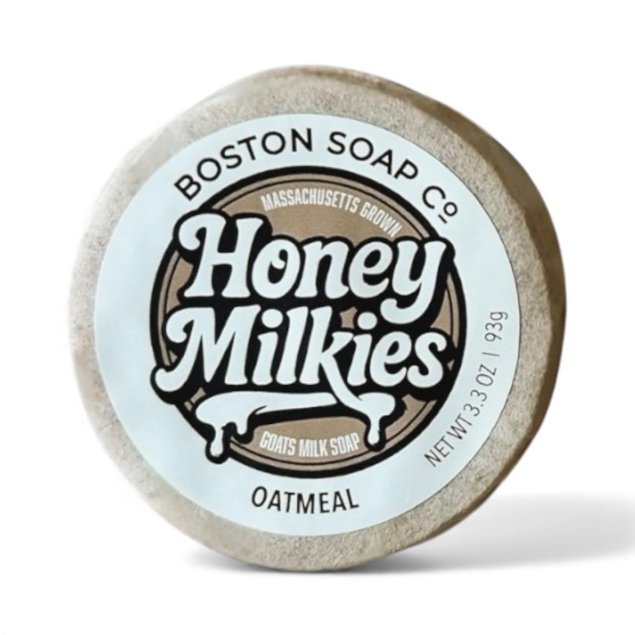 Goat Milk Soap with Tallow - Honey Milkies Oatmeal Bar (3.3oz) - Handmade in Boston - Cold Process Natural Soap with Grass Fed Tallow, Lard, Raw Honey Beauty & Personal Care Boston Soap Co