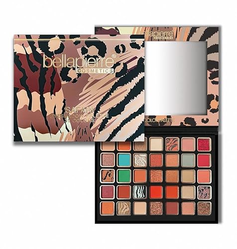 bellapierre Safari Eyeshadow Palette | 35 Shades in Matte, Satin, Shimmer, & Foil Finishes | Non-Toxic & Paraben Free | Vegan & Cruelty Free Beauty & Personal Care bellapierre