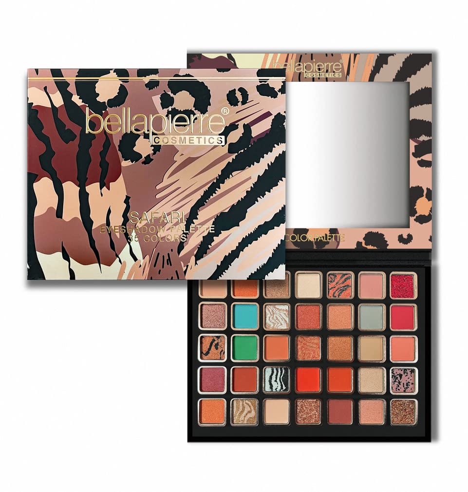 bellapierre Safari Eyeshadow Palette | 35 Shades in Matte, Satin, Shimmer, & Foil Finishes | Non-Toxic & Paraben Free | Vegan & Cruelty Free Beauty & Personal Care bellapierre