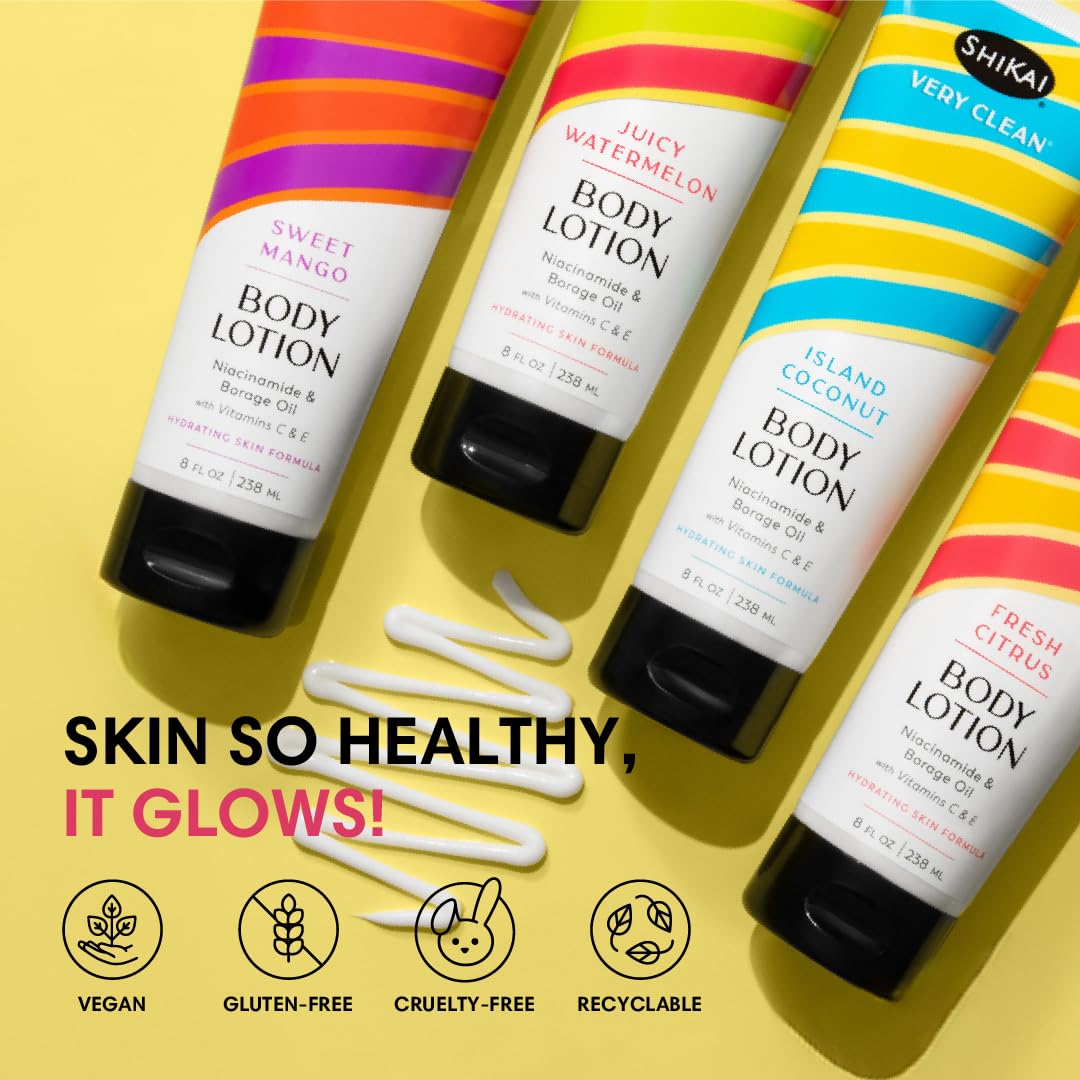ShiKai Very Clean Body Lotion (Juicy Watermelon, 8 oz) | Hydrating Skin Moisturizer for Dry Skin | With Niacinamide, Borage Oil, and Vitamin C & E Beauty & Personal Care ShiKai