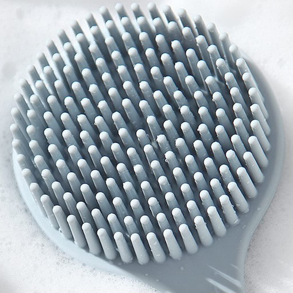 QR-BHRTY Bath Brush Double Sided Silicone Back Scrubber Bath Shower Long Handle Body Massage Brush Deep Blue Beauty and Personal Care QR-BHRTY