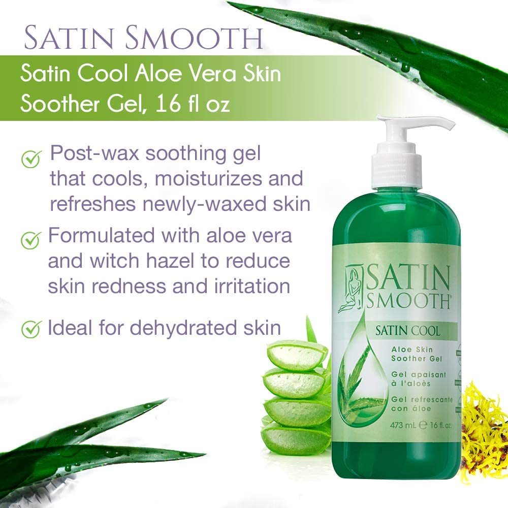 SATIN SMOOTH Satin Cool Aloe Skin Soother Gel for Unisex - 16 oz Gel Beauty & Personal Care SATIN SMOOTH