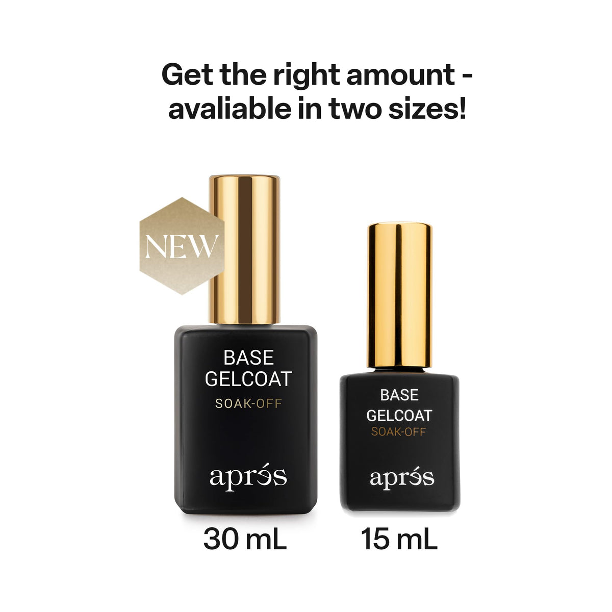 APRÉS Base Gelcoat 15ml | TPO-Free Self-Leveling Gel Nail Polish Soak Off Base Coat