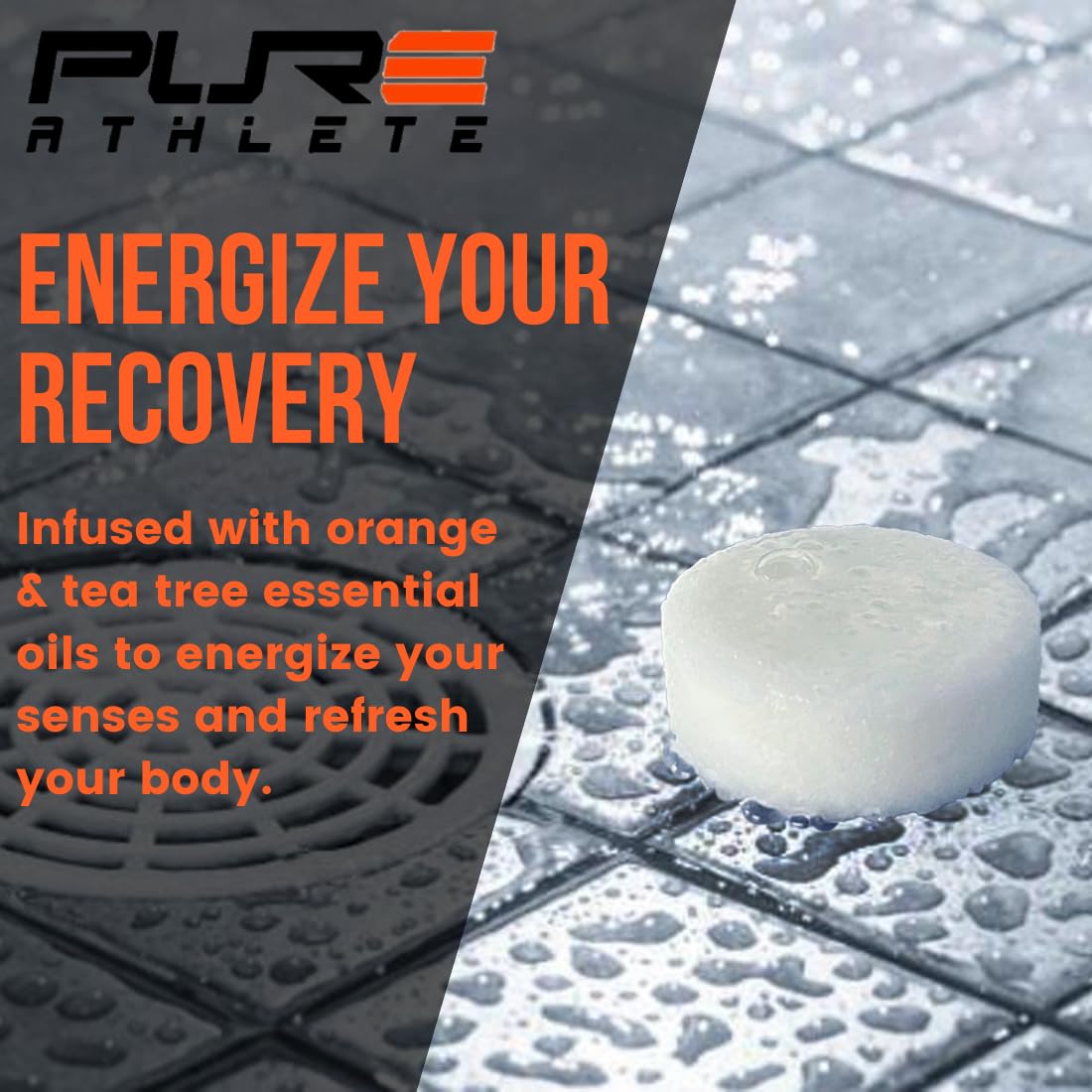 Pure Energizing Sport Shower Steamers - Natural Orange and Tea Tree Essential Oils, Made in USA, Muscle Recovery for Athletes, Gifts for Runners Beauty and Personal Care Pure Athlete