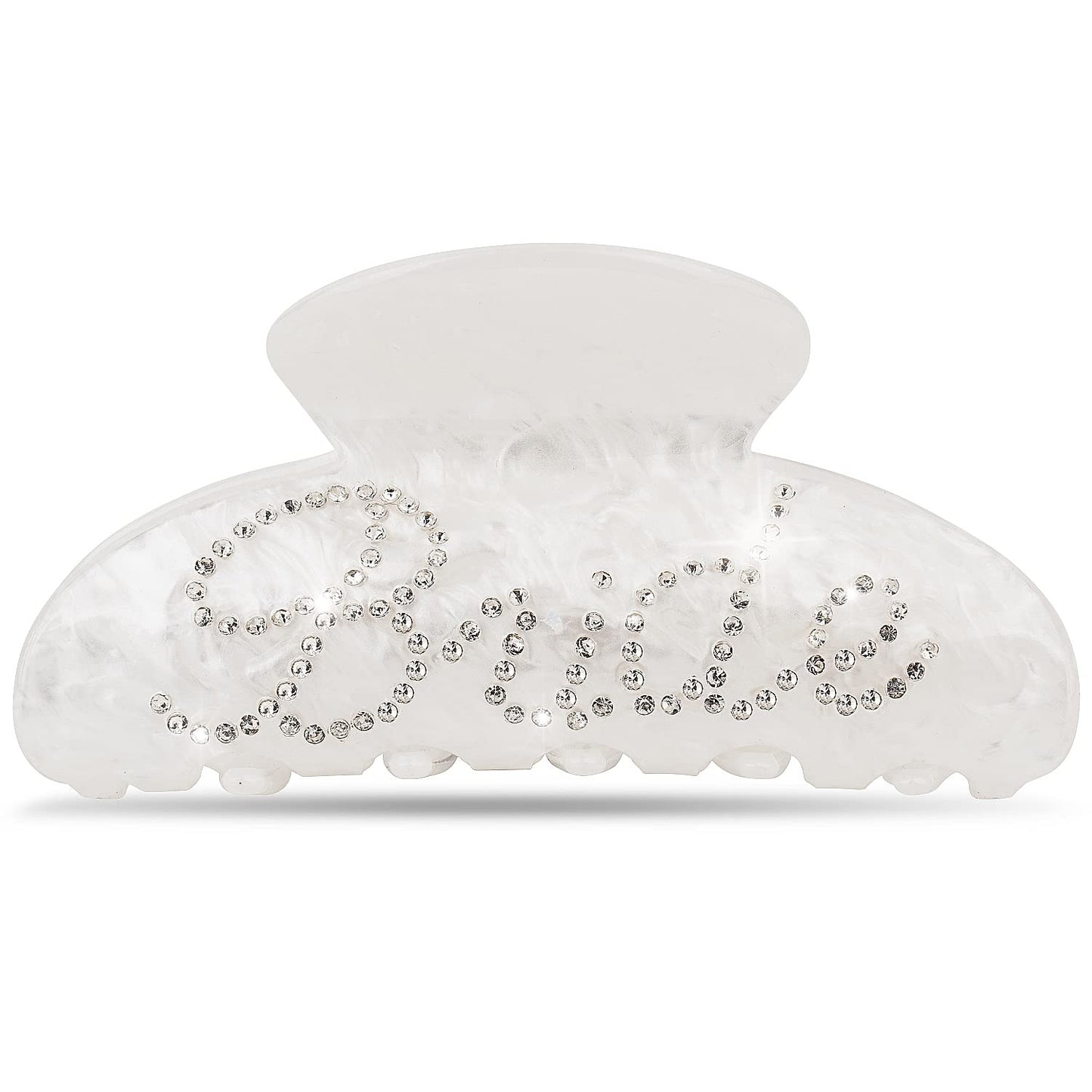 Saliyaa Bride Hair Clip - White Acrylic Bride Clip with Double-Side Logo (4 inches) - Wedding Gift, Bridal Shower, Bachelorette Decorations Accessory Beauty & Personal Care Saliyaa