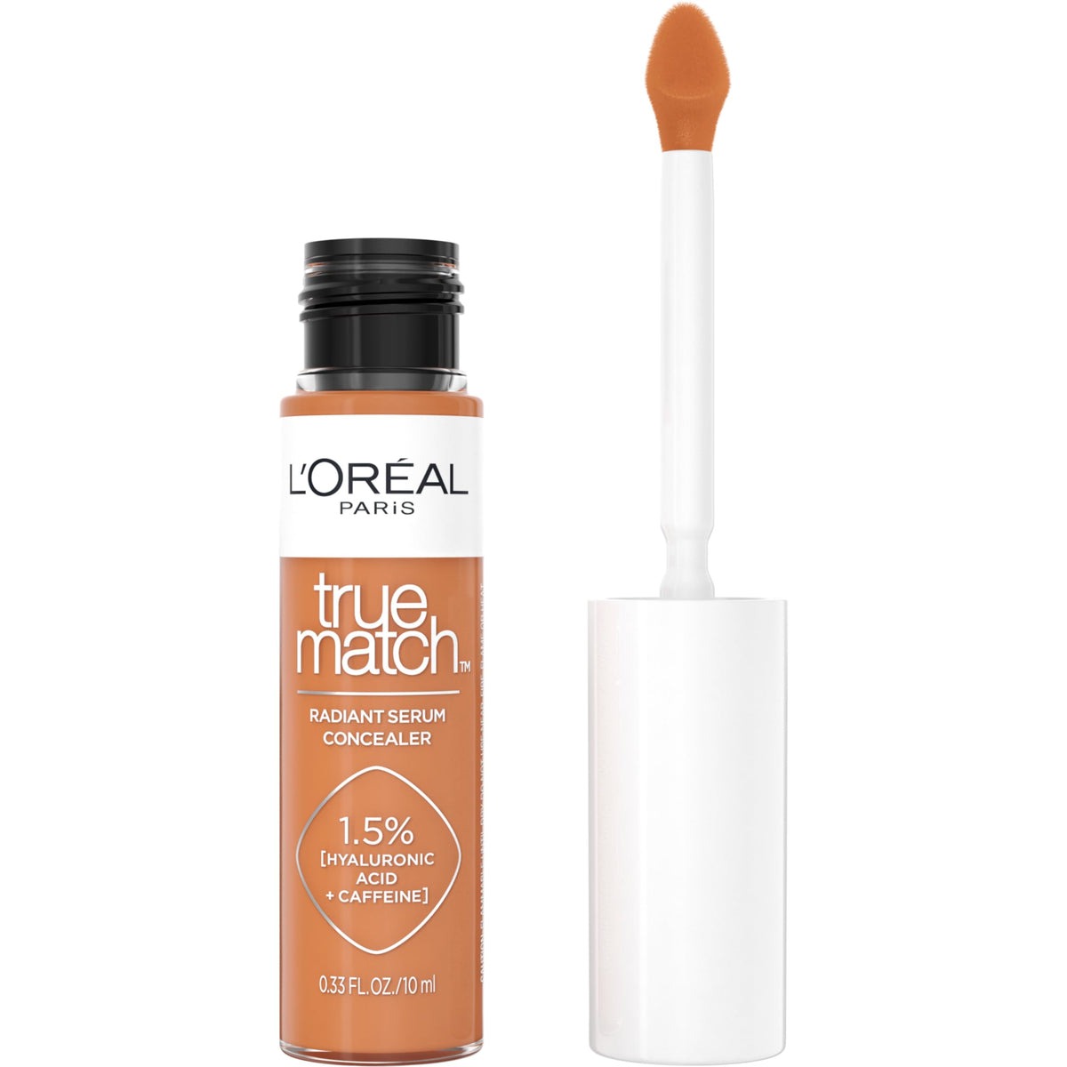 L'Oreal Paris True Match Radiant Serum Concealer, Brightening Under Eye Concealer Make Up with 1.5% Hyaluronic Acid and Caffeine, C7, 0.33 Oz