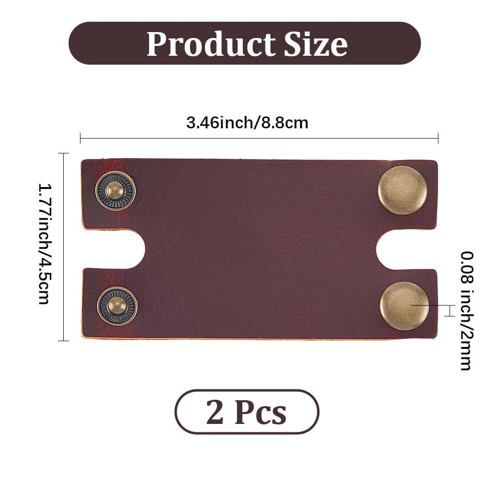 CALFOVERA 2PCS 3.43 x 1.77 Inch Genuine Leather Double Edge Razor Protective Sheath Butterfly Razor Head Protecting Cover for Travel Shaving Blade Beauty and Personal Care CALFOVERA