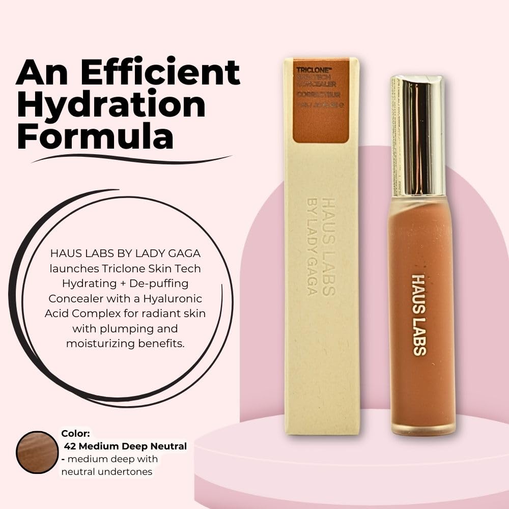 Haus Labs Triclone Skin Tech Hydrating + De-puffing Concealer with Fermented Arnica - 42 Medium Deep Neutral Beauty & Personal Care Haus Laboratories