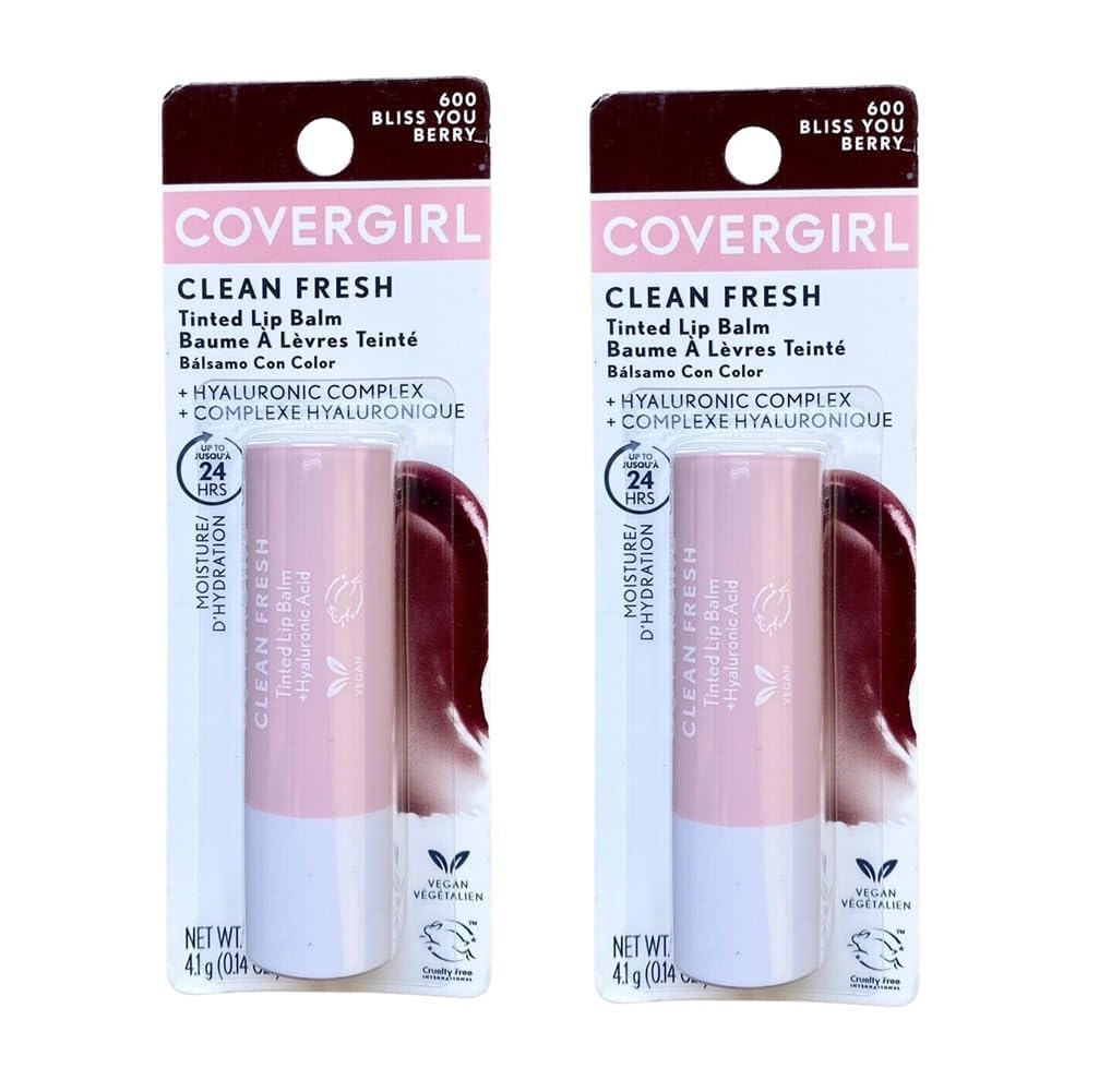 Pack of 2 CoverGirl Clean Fresh Tinted Lip Balm, Bliss you Berry 600 Beauty and Personal Care COVERGIRL