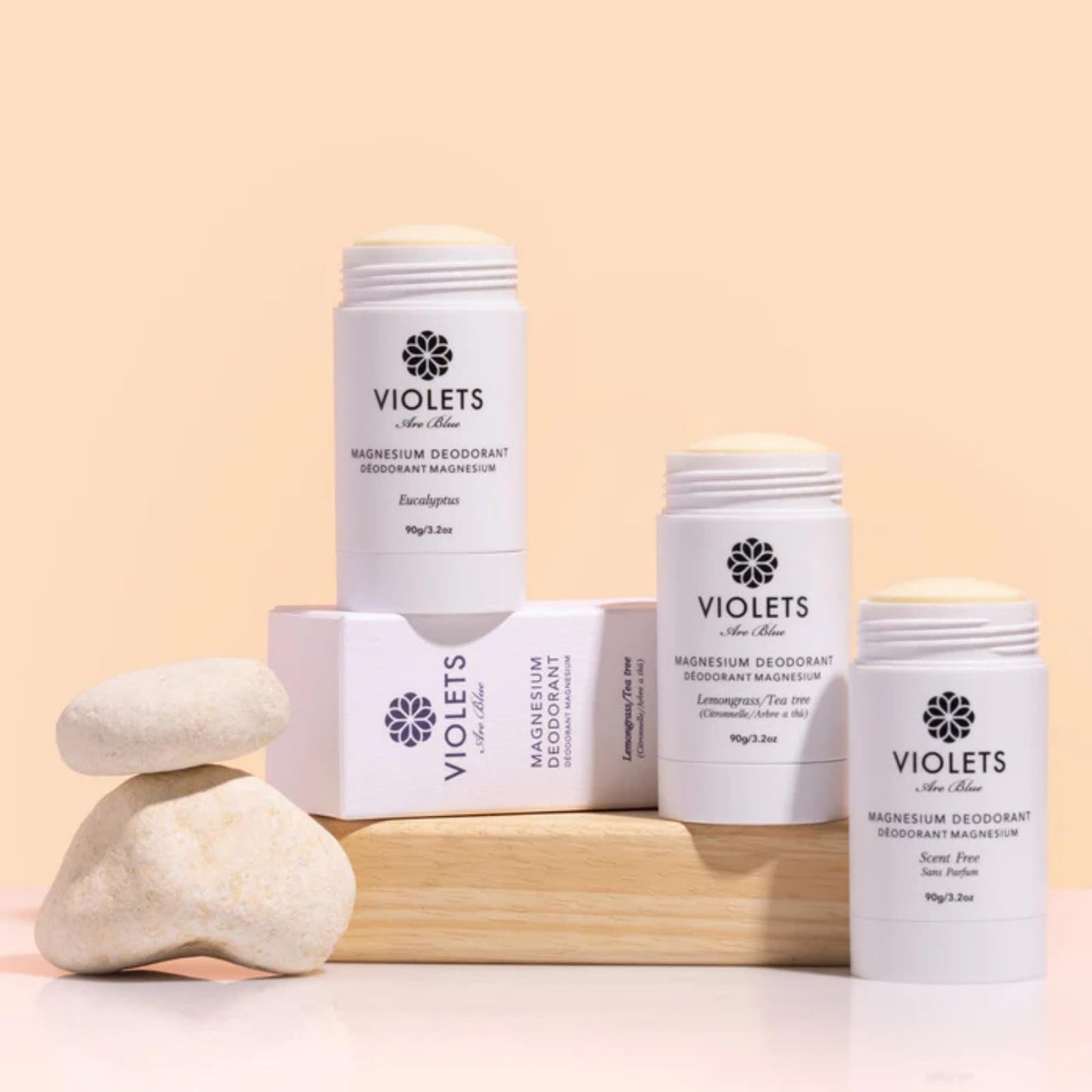 Violets Are Blue Magnesium Deodorant - Award-Winning, Aluminum-Free, Baking Soda-Free - Long-Lasting Natural Deodorant with Coconut Oil - Cream Beauty and Personal Care Violets Are Blue