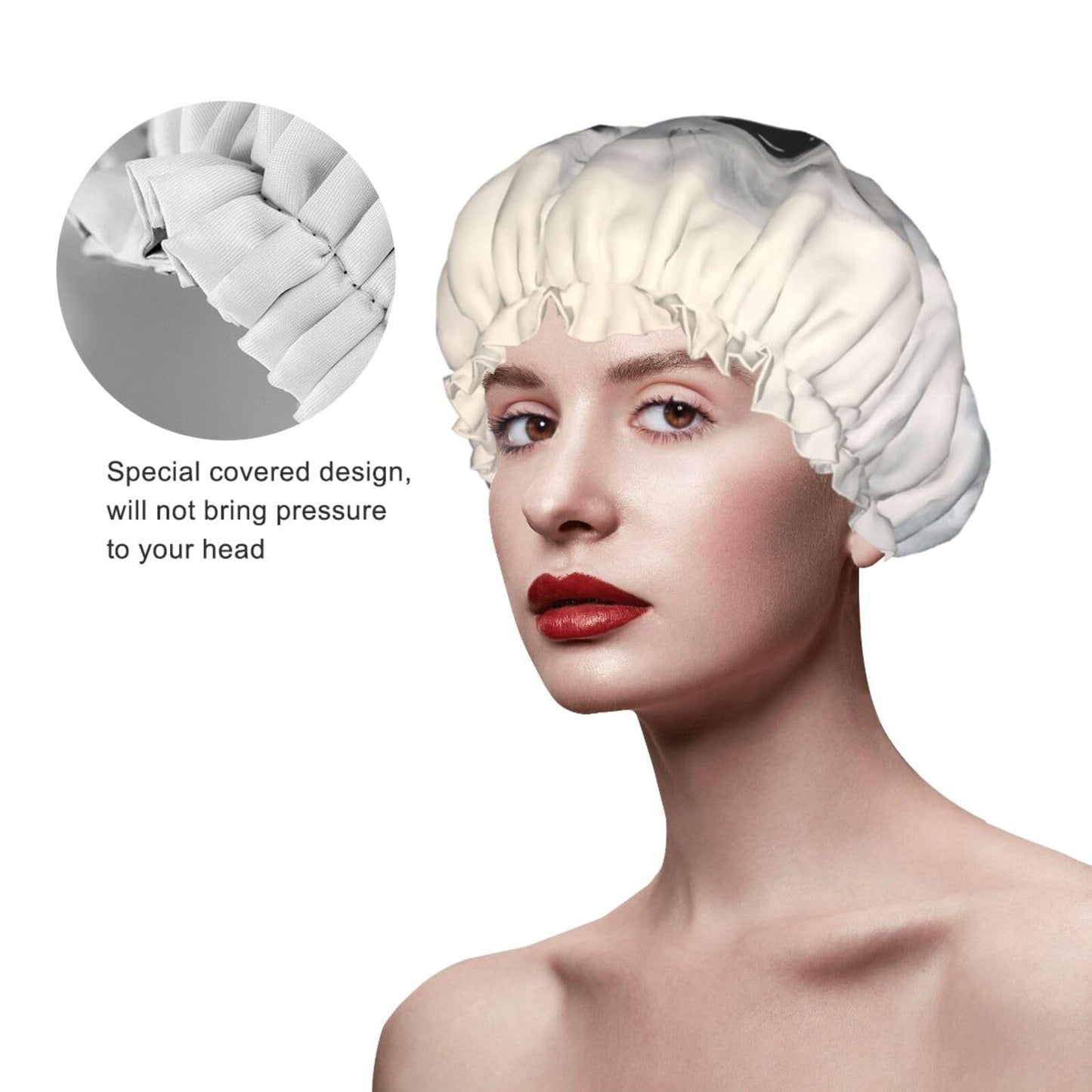 Harp Seal Painting Shower Cap for Women Men Large Reusable Shower Bonnet Double-Layer Waterproof Bath Caps Elastic Band Hair Hat for All Hairstyles Beauty and Personal Care BWLHJKE