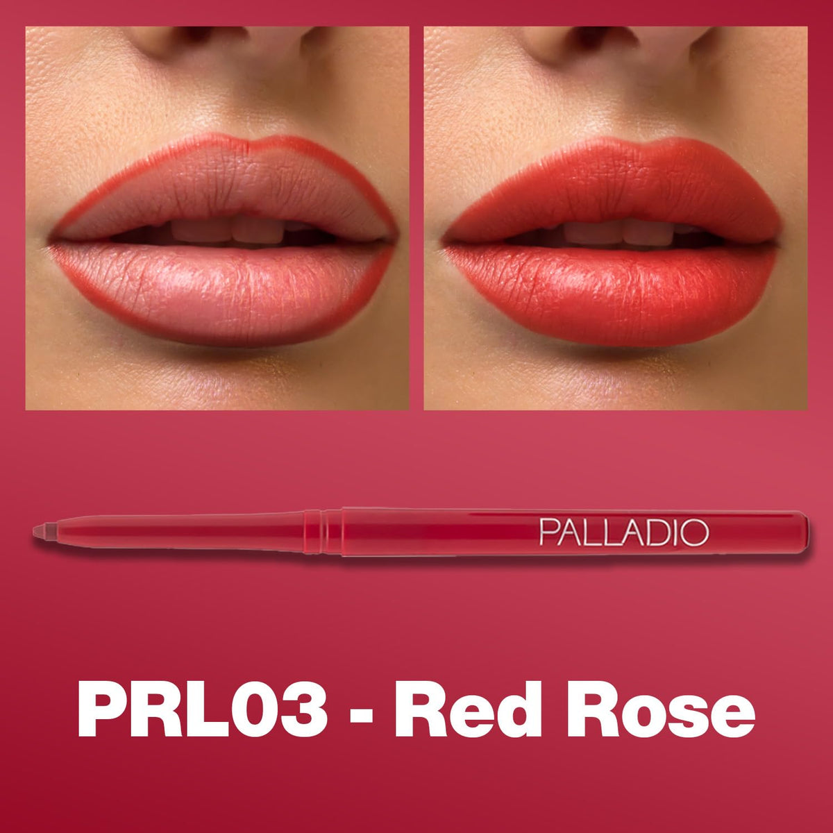 Palladio Retractable Waterproof Lip Liner High Pigmented and Creamy Color Slim Twist Up Smudge Proof Formula with Long Lasting All Day Wear No Beauty & Personal Care Palladio