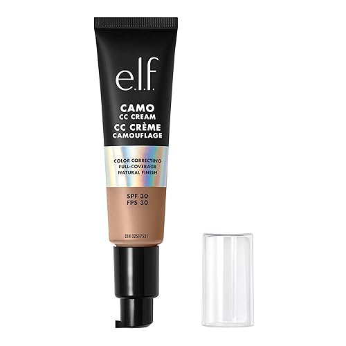 e.l.f. Camo CC Cream, SPF 30 Color-Correcting Medium-To-Full Coverage Face Foundation, Delivers An Airbrushed Finish, Vegan , Medium 370 Beauty & Personal Care e.l.f.