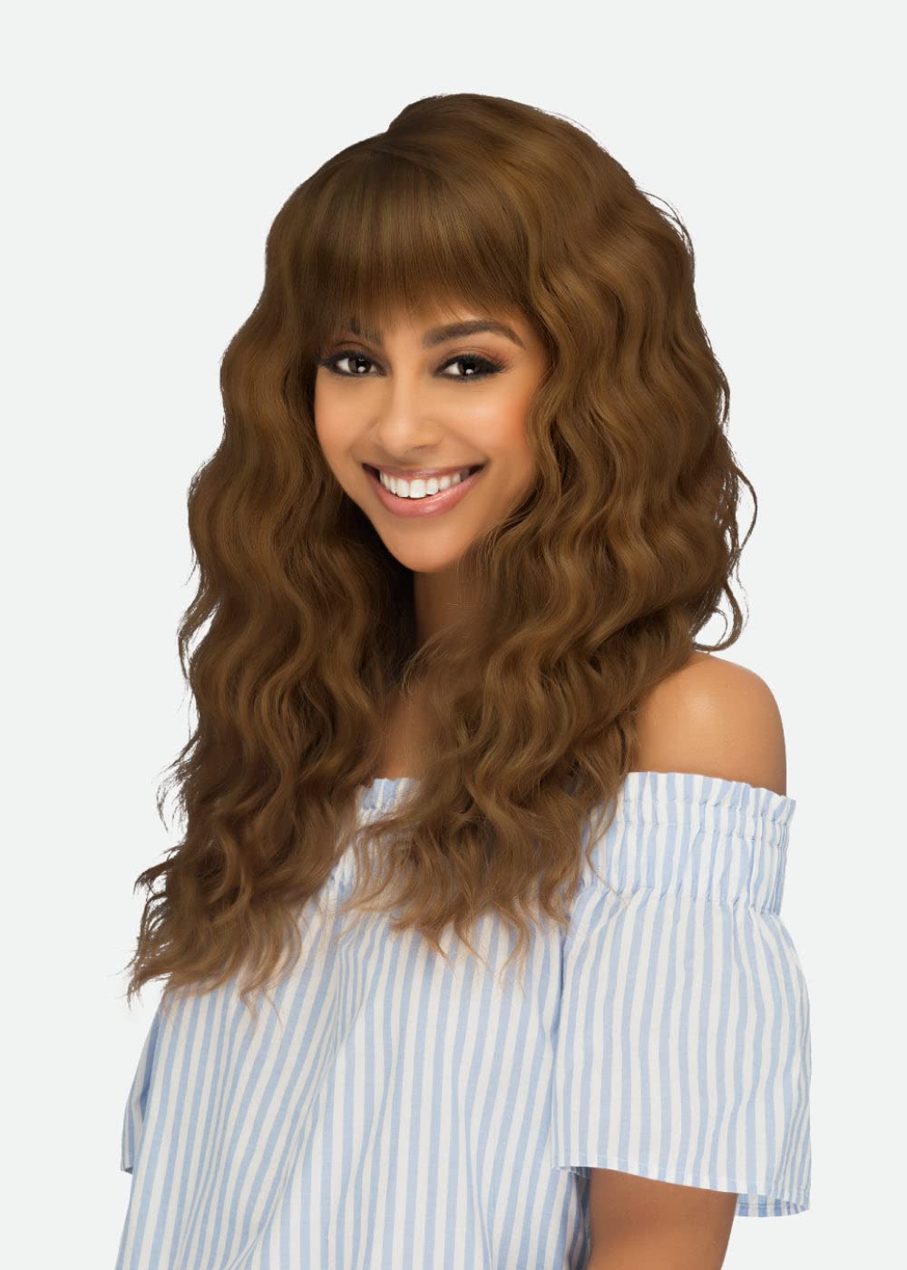 Vivica A. Fox Amore Mio Collection 22? Layered Loose Deep Wave with Front Bang High Heat Synthetic Hair - AW-KATRINA (FS4/27)
