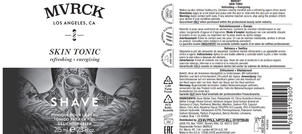 MVRCK by Paul Mitchell Skin Tonic, Pre + Post-Shave Spray for Men, 7.3 fl. oz. Beauty & Personal Care MITCH