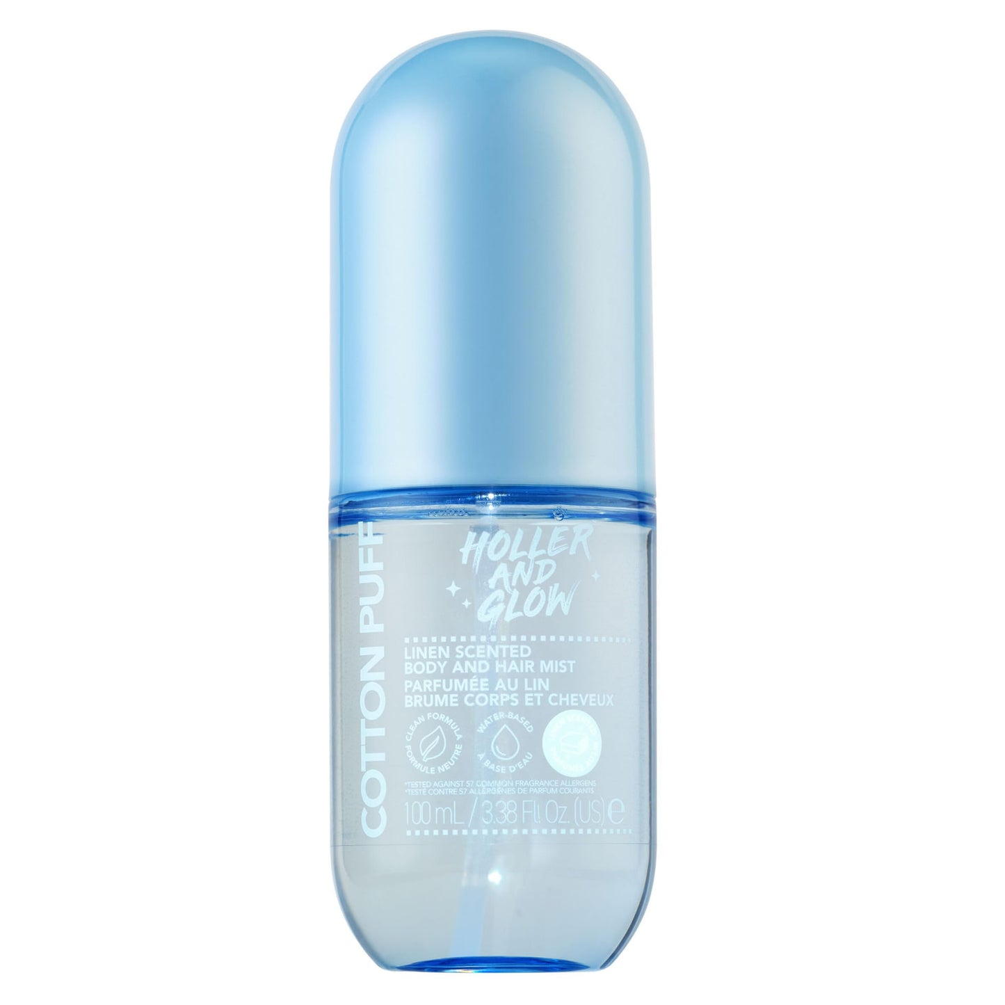 Holler And Glow Mood Boosting Cotton Puff Body & Hair Mist, Body Spray, Teen Girls Spritz, Long Lasting, Linen, Fresh Scented, Water Based Fragrance Beauty and Personal Care Holler & Glow Default Title