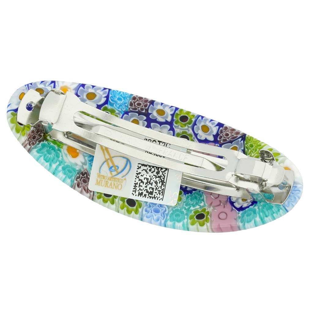 Glass Of Venice Murano Glass Millefiori Oval Hair Clip - Pastels Beauty & Personal Care Glass Of Venice