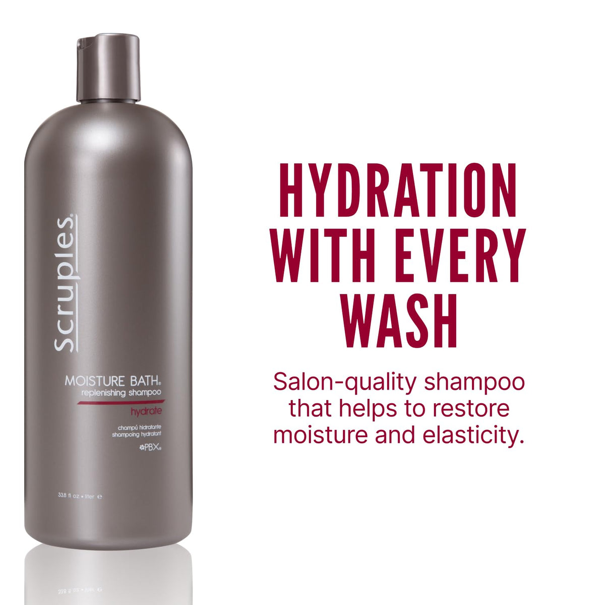 Scruples Moisture Bath Hair Shampoo for Men & Women - Moisturizing Shampoo for Dry, Brittle & Coarse Hair (33.8 Fl oz)