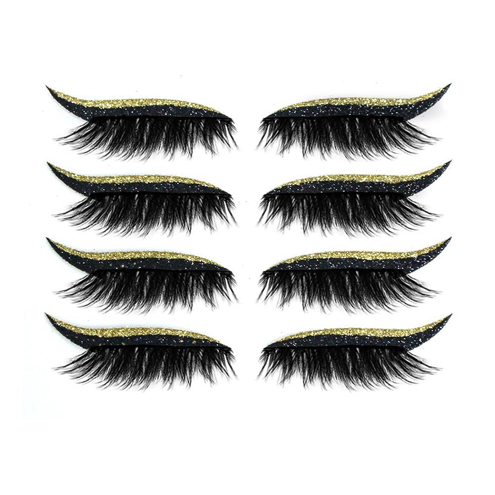 ICRPSTU 4 Pair Reusable Eyeliner and Eyelash Stickers,7 Color Waterproof Eye Shadow Template, Eyeliner Stencil Pads for The Perfect Winged Tip… Beauty & Personal Care ICRPSTU