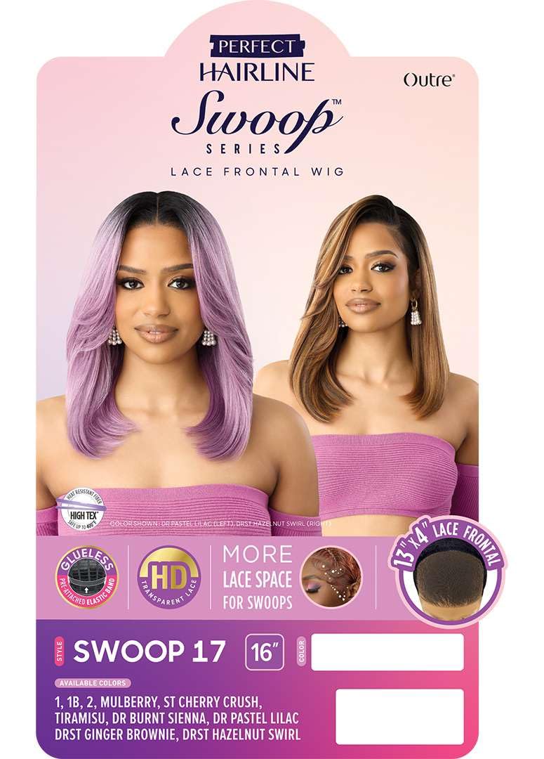 Outre Lace Front Wig - Perfect Hair Line 13X4 - Swoop Series - Swoop 17 (DR BURNT SIENNA)