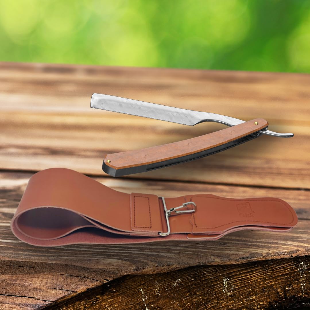 Gents Leather Razor Strop 2.5" x 23.5" Cowhide Straight Razor Strop Dual Sided Canvas Barber Sharpening Strap for Razors Knives Tools Beauty and Personal Care G.B.S