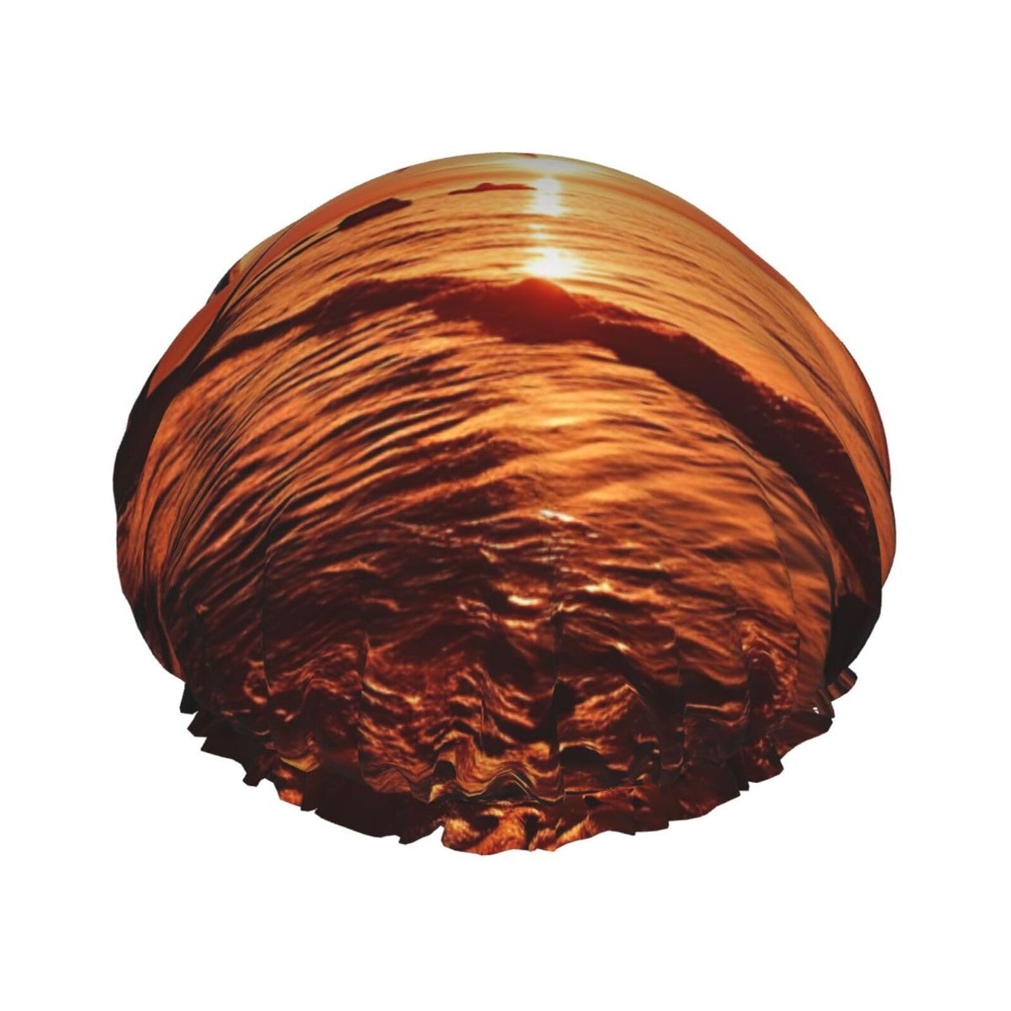 Dusk Tropical Beach Palm Shower Cap For Women Reusable Double Layers Bathing Bath Cap Hair Caps Waterproof Elastic Band Ladies Spa Salon Shower Hat Beauty and Personal Care GDSHJKLW
