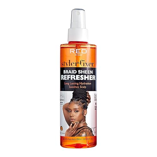 Red by Kiss Braid Sheen Refresher Spray, Long Lasting Hydration, Refresh Curls & Braid,Highest Shine, Soothes Scalp, Nourishes Dry Crips Hair Beauty & Personal Care Red by Kiss