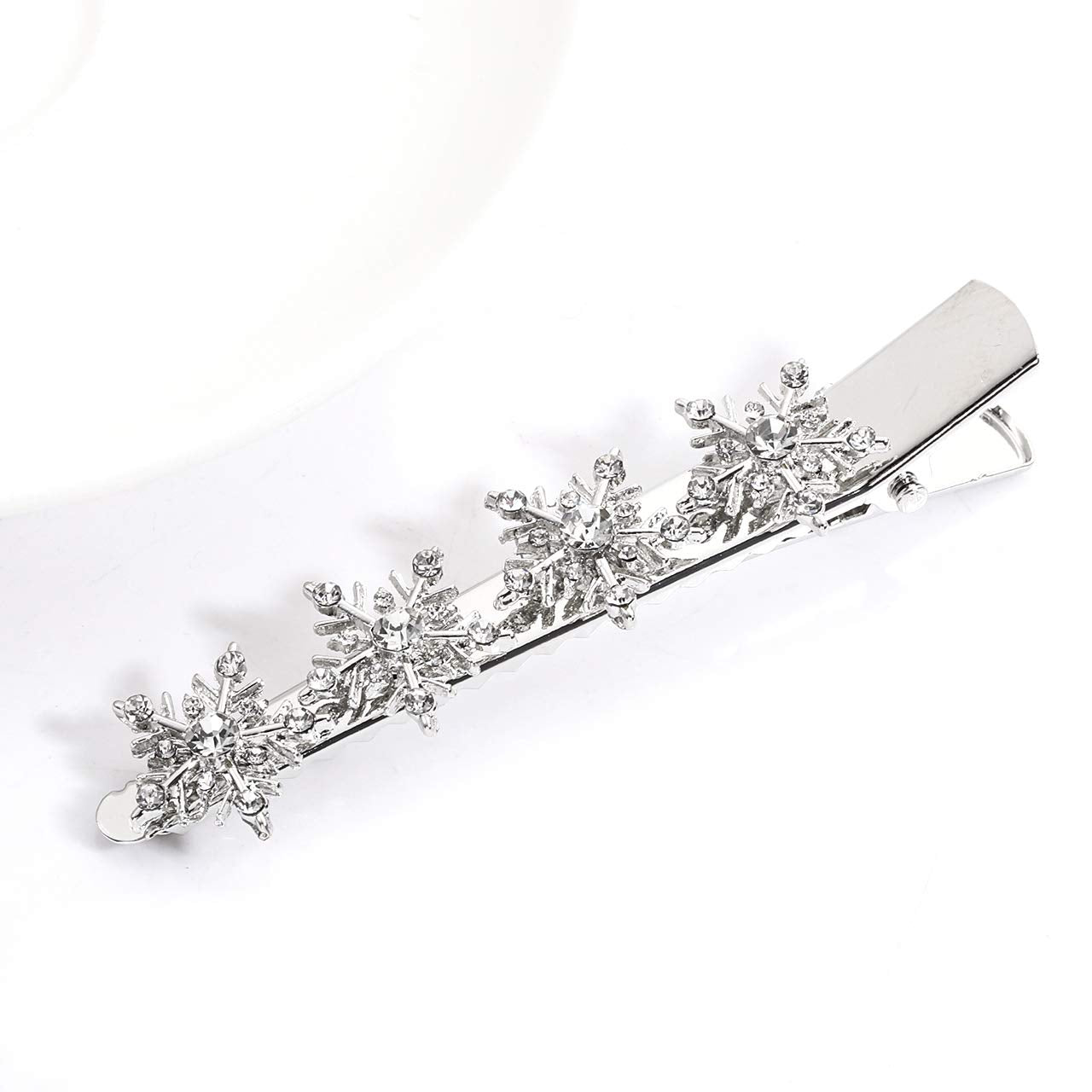 Christmas Snowflake Hair Pin Hairpin Sparkling Rhinestone Winter Snowflake Alligator Hair Clip Xmas Holiday Party Hair Barrette Hair Accessories Beauty & Personal Care YAHPERN