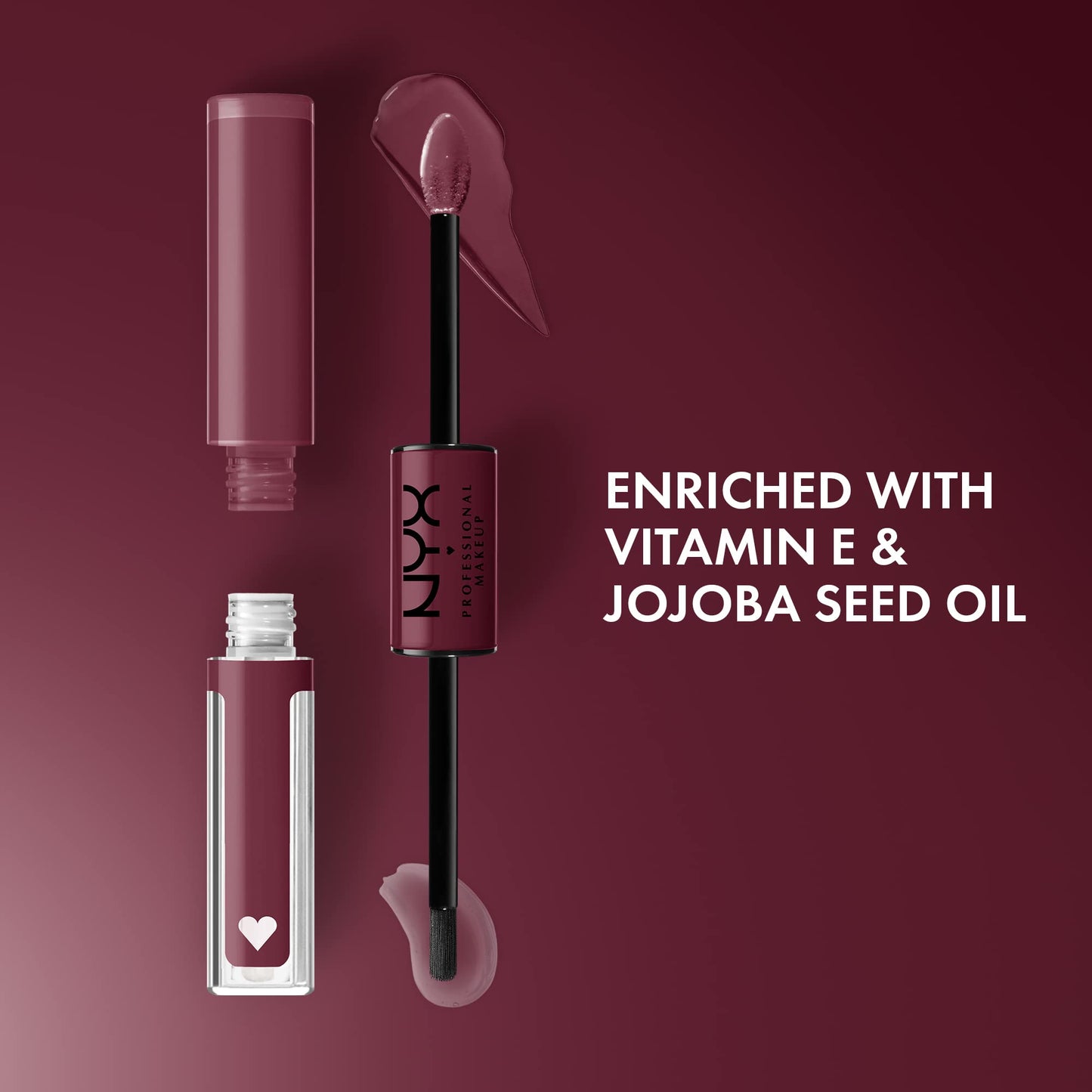 NYX PROFESSIONAL MAKEUP Shine Loud, Long-Lasting Liquid Lipstick with Clear Lip Gloss - Never Basic (Warm Burgundy) Beauty & Personal Care NYX PROFESSIONAL MAKEUP