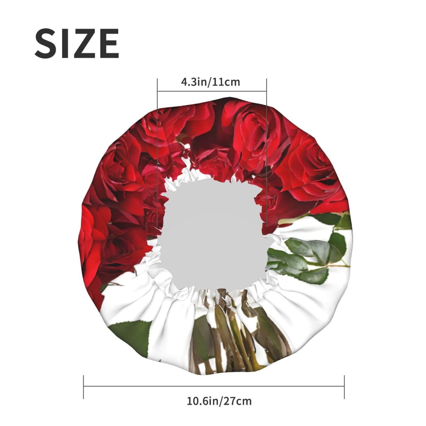 BEIVGOXL Rose Printed Double Layer Lined Shower Cap,Shower Caps For Women Reusable, Black Beauty and Personal Care BEIVGOXL