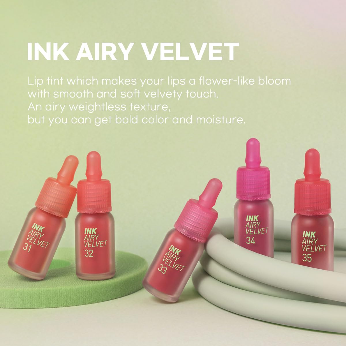 Peripera Ink Airy Velvet Lip Tint | Lightweight, Highly Pigmented & Long-Lasting Lip Color | Soft Velvety Finish, Moisturizing, Safe for Sensitive Beauty and Personal Care Peripera