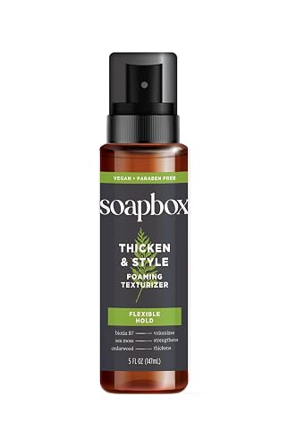 Soapbox Men's Thicken & Style Foaming Texturizer, Hair Looks Thicker, Fuller, & Volumized - Clean Ingredients Free of Harsh Chemicals, Sulfates Beauty & Personal Care Soapbox