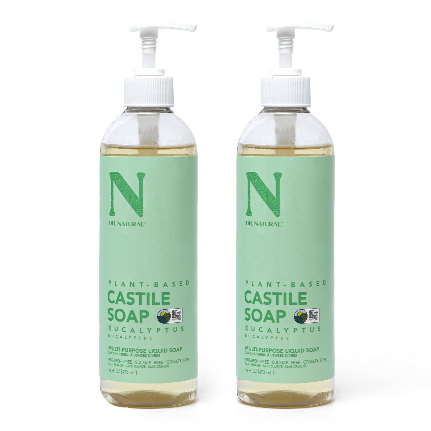 Dr. Natural Pure Castile Soap 2pc, Eucalyptus, 16 oz Beauty & Personal Care Dr. Natural