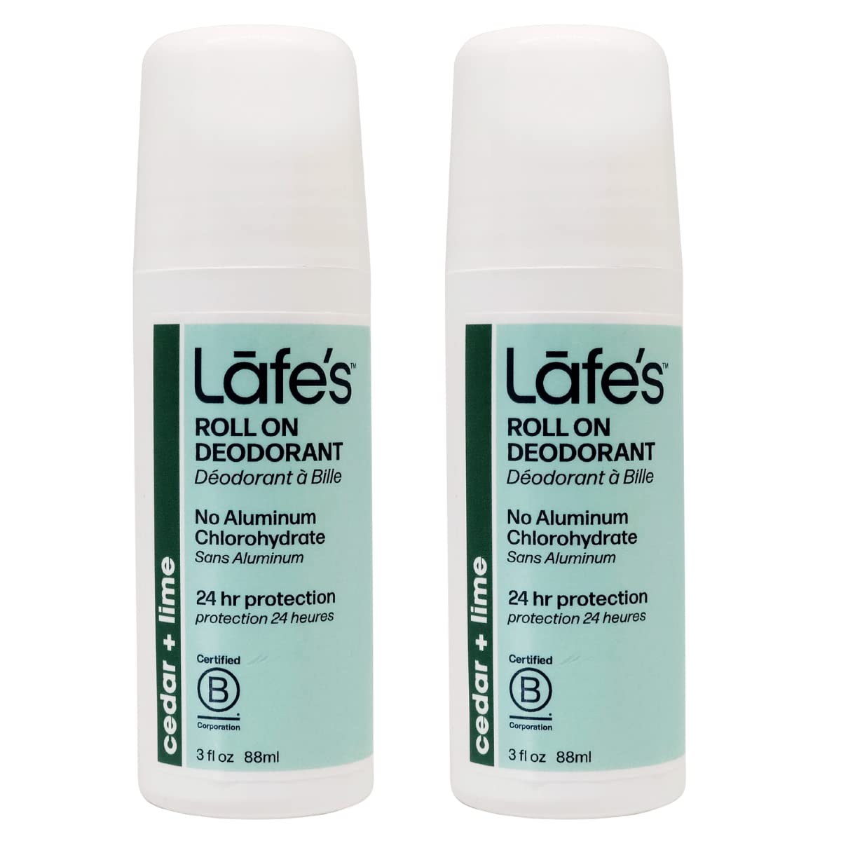 Lafe's Natural Deodorant - 3oz Roll-On Aluminum Free Natural Deodorant - Cedar & Lime - 2 Pack Beauty and Personal Care Lafe's